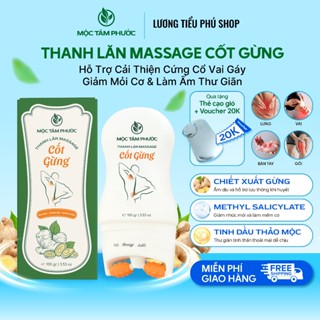 Thanh Lăn Massage Cốt Gừng Mộc Tâm Phước 100gr  Hỗ Trợ Giảm Nhức Mõi Cổ Vai Gáy [Tặng Thẻ Cạo Gió]