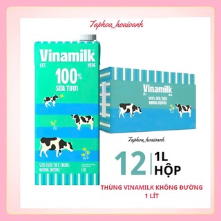  Thùng 12 hộp 1 lít sữa tươi tiệt trùng Vinamilk không đường 