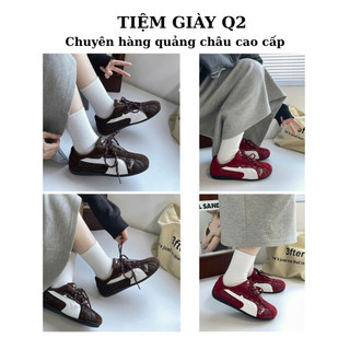 Giày thể thao sneaker phối da lộn chữ thêu mẫu mới