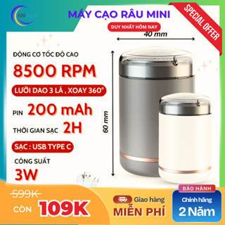 Máy cạo râu mini sạc pin bỏ túi di động, cạo râu khô ướt, Lưỡi Tự Động Mài Sắc Chống Xén Râu