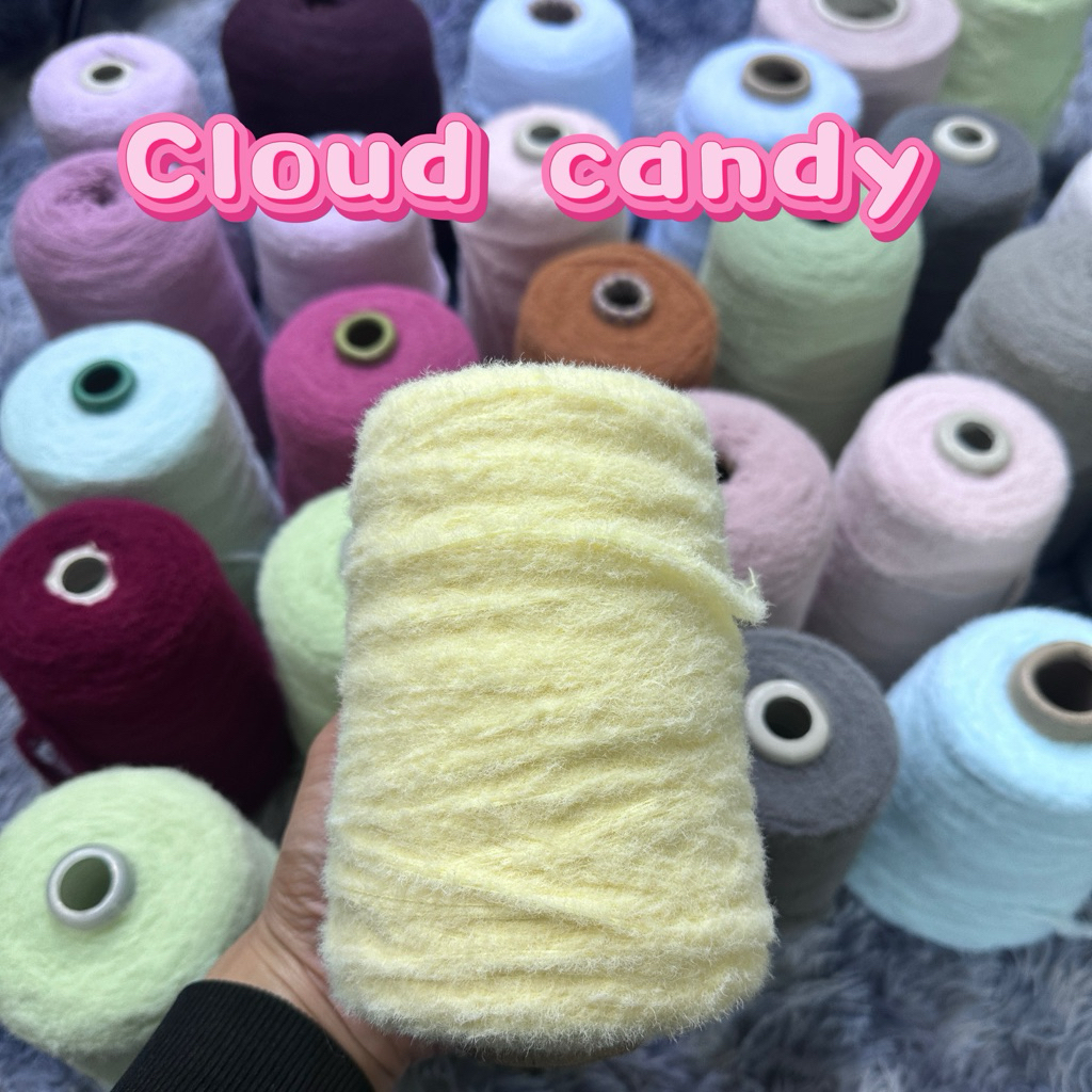 Sẵn [500g] Len Cloud Candy chập 6 sợi chuyên đan móc khăn quàng cổ loại bông tốt