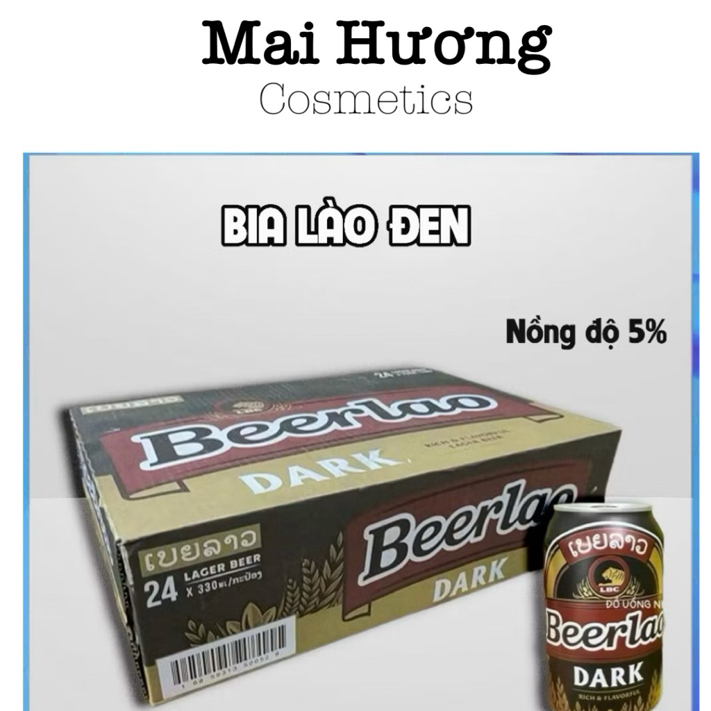 [ SẴN - HOẢ TỐC] Thùng Bia Lào đen BeerLao Dark Lager 330ml x24 lon