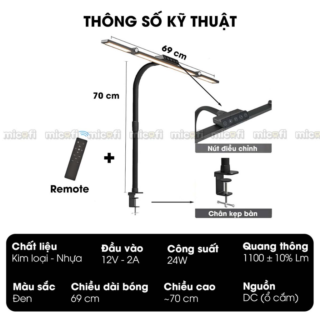 Đèn Học Để Bàn Led Siêu Sáng Micofi Đèn Màn Hình Bàn Làm Việc Kẹp Cảm Biến Chuyển Động Màn Hình Máy Tính Chống Cận Dài | BigBuy360 - bigbuy360.vn