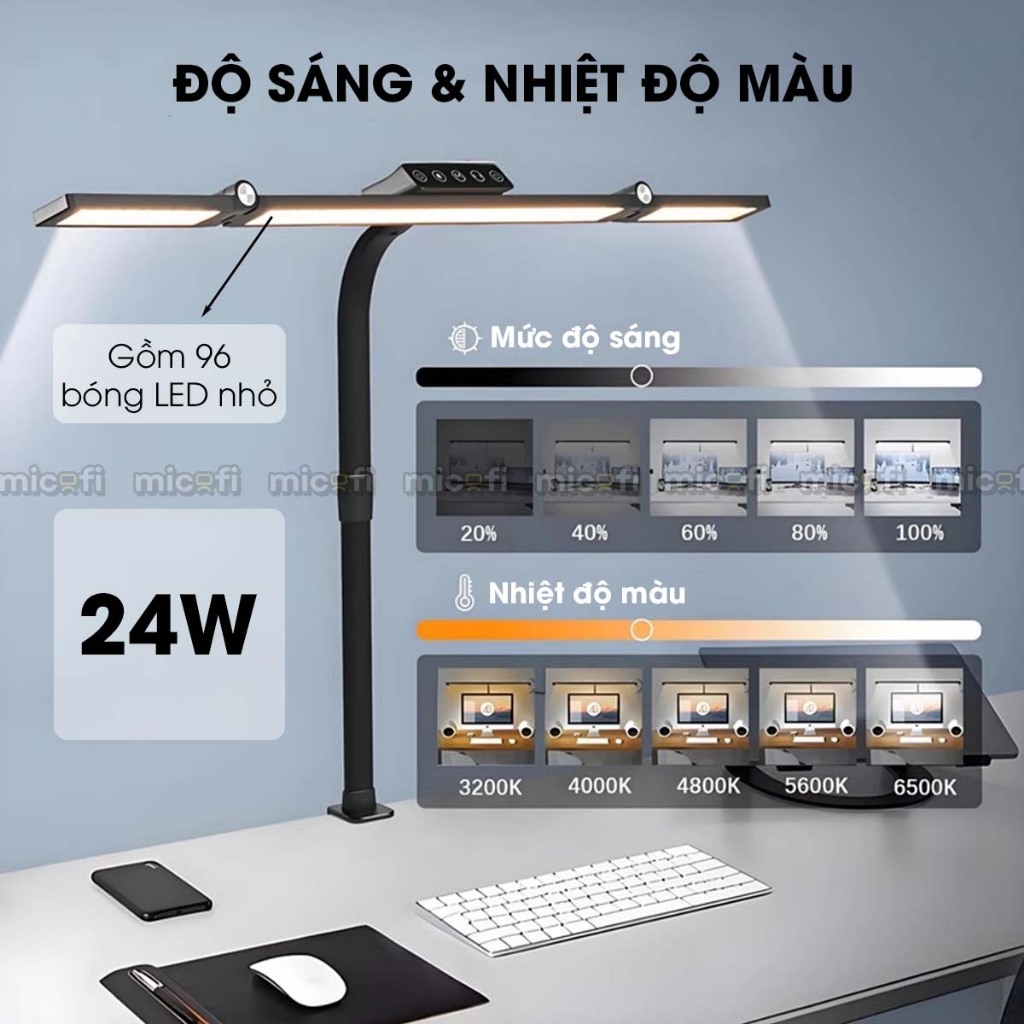 Đèn Học Để Bàn Led Siêu Sáng Micofi Đèn Màn Hình Bàn Làm Việc Kẹp Cảm Biến Chuyển Động Màn Hình Máy Tính Chống Cận Dài | BigBuy360 - bigbuy360.vn