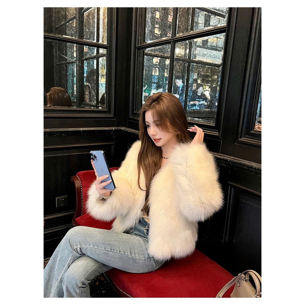 Áo khoác lông ngắn dáng rộng sang chảnh – hàng QC cao cấp AL12 | BigBuy360 - bigbuy360.vn