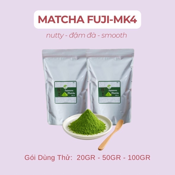 <Hoả tốc, Sẵn hàng> Bột matcha Fuji MK4 chiết lẻ - Chính hãng- Màu đẹp, trà đạo, pha chế latte - Đậm