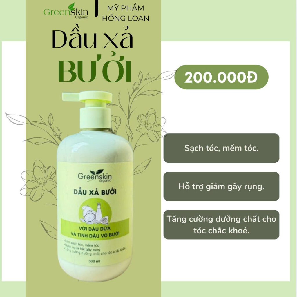 Combo Gội Xả Bưởi Thảo Mộc Greenskin Organic