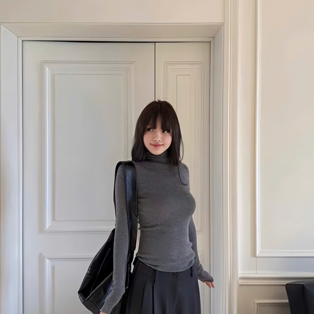 Áo Thun Ôm Body Giữ Nhiệt Cổ Cao 8 Phân, Tay Dài JUSTDUN C20 – Chất Cotton Dày Dặn, Tôn Dáng | BigBuy360 - bigbuy360.vn