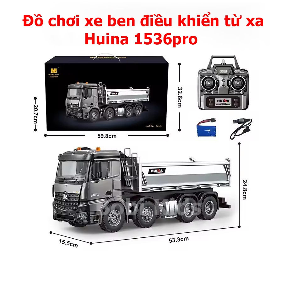 Xe Tải-Xe Ben Điều Khiển Huina 1536Pro – Mô Hình Xe Công Trình Cao Cấp, Tải Nặng, Hoạt Động Mạnh Mẽ,