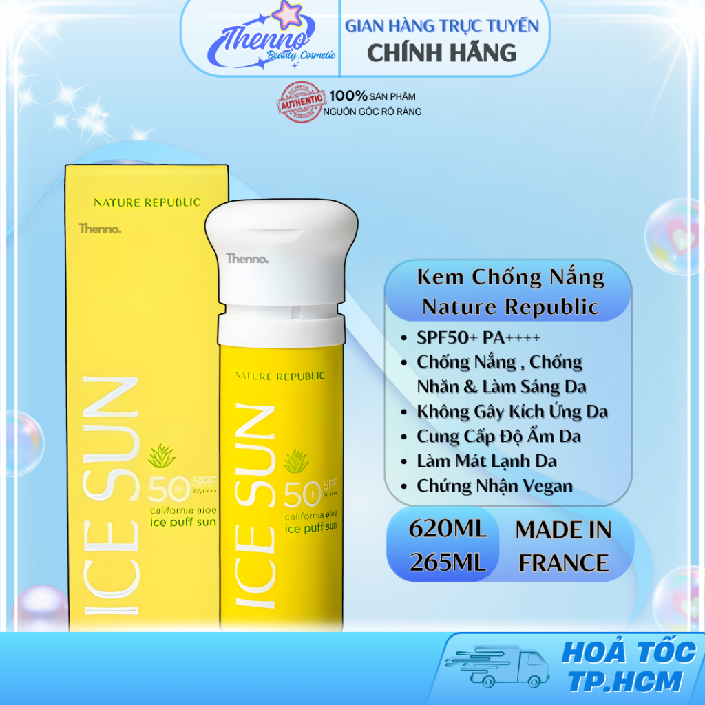 Kem Chống Nắng Nature Republic Ice Puff Sun SPF50+ PA+++ 100ml Hàn Quốc
