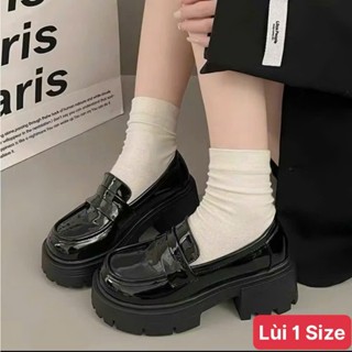   Lùi 1 size  Giày đốc nữ độn đế hách dáng chất da mềm - Giày oxford nữ dễ phối đồ cao cấp Đốc 7p 