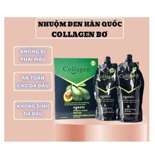  Nhuộm đen tóc Collagen Bơ Hàn Quốc - Nhuộm tóc bạc Phủ bạc tóc không gây bết dính Loại 1 