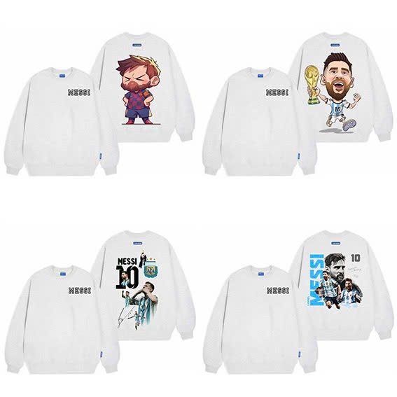 áo messi , áo sweater nỉ messi - áo in hình cầu thủ bóng đá messi có đủ size