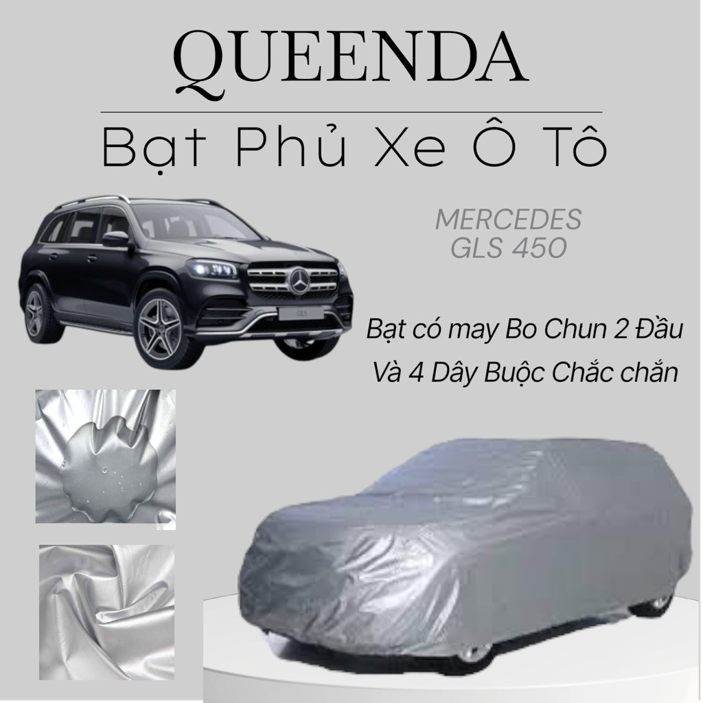 Bạt Phủ Xe Ô Tô Mercedes GLS 450 Vải Dù Tráng Bạc Chống Mưa, Nắng Tốt Kèm Hộp Đựng - Bạt Trùm Xe Ô T