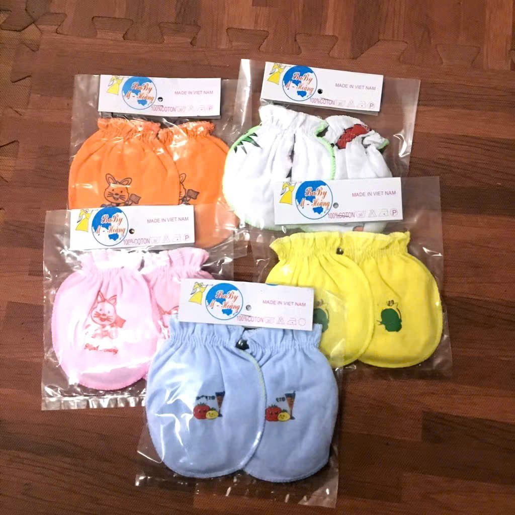 (5k) Set 5 đôi ( 5 đôi bao tay + 5 đôi bao chân ) cho bé sơ sinh thoáng khí cotton
