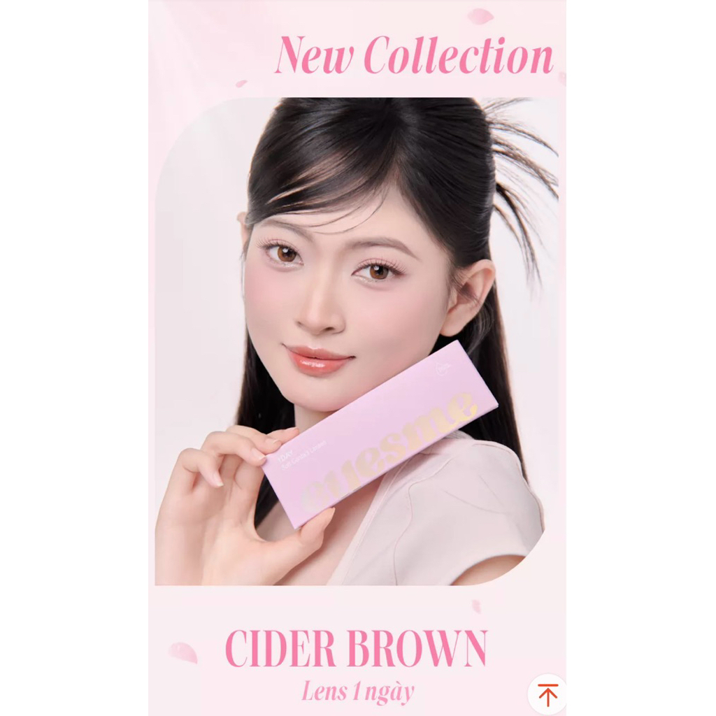 [HỎA TỐC HCM] Lens 1 ngày Eyesme – CIDER BROWN giãn nhẹ 14.1mm