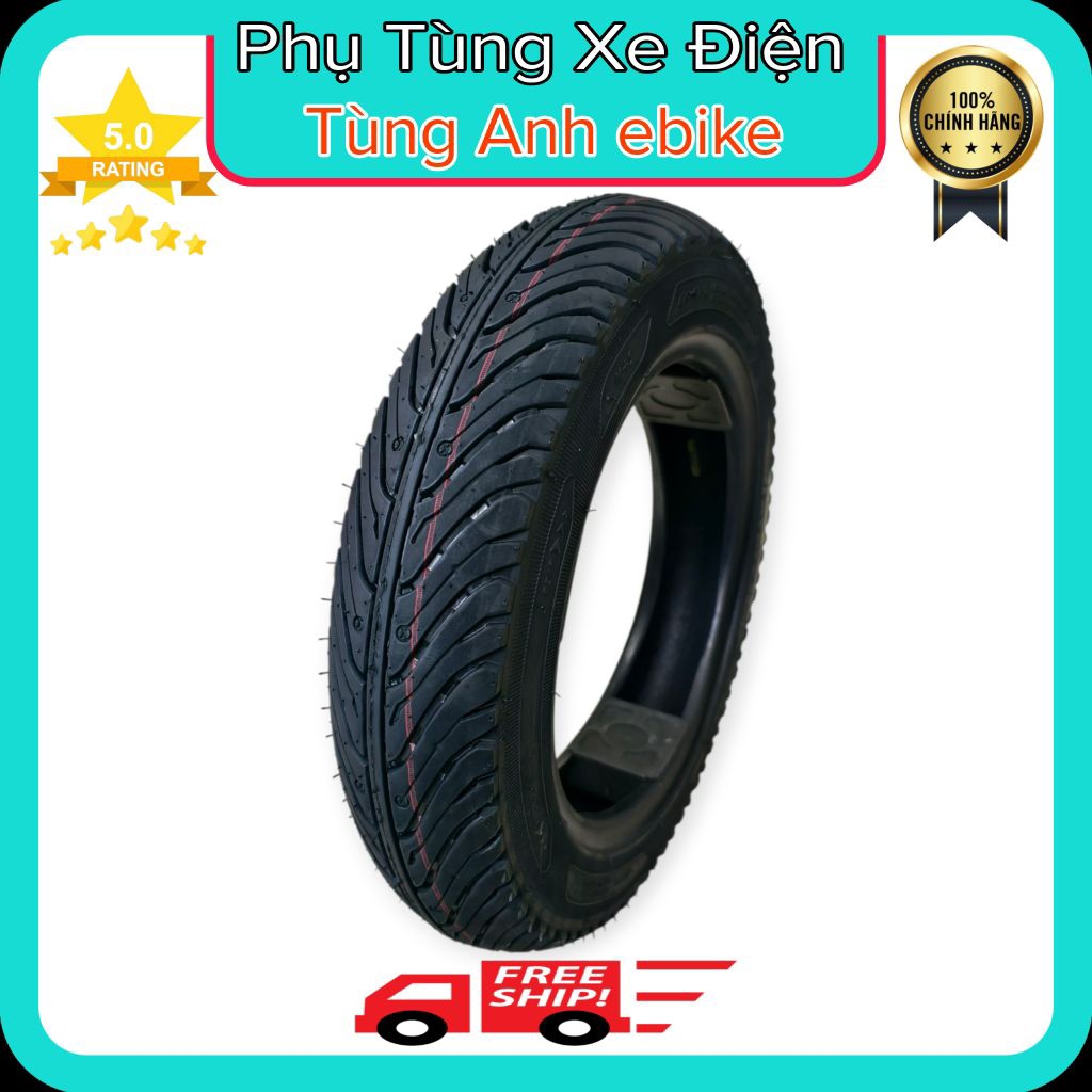 Vỏ lốp xe điện không dùng ruột 3.00-10 vân dầy