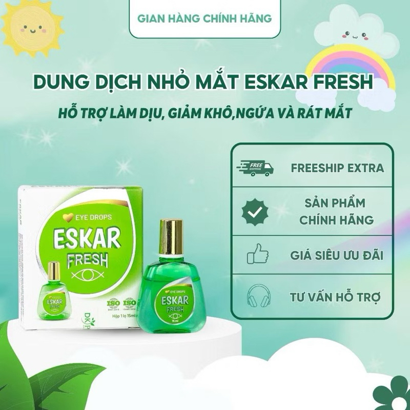 ✅ [Mẫu Mới] Nước Mắt Nhân Tạo Eskar Fresh - Giúp Sáng Mắt , Phục Hồi Bảo Vệ Mắt , Giảm Khô Mắt Mỏi M