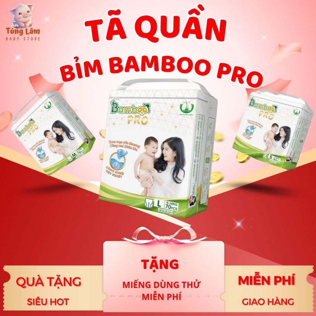 Tã Bỉm Dán/Quần BAMBOO PRO được làm từ sợi tre tự nhiên