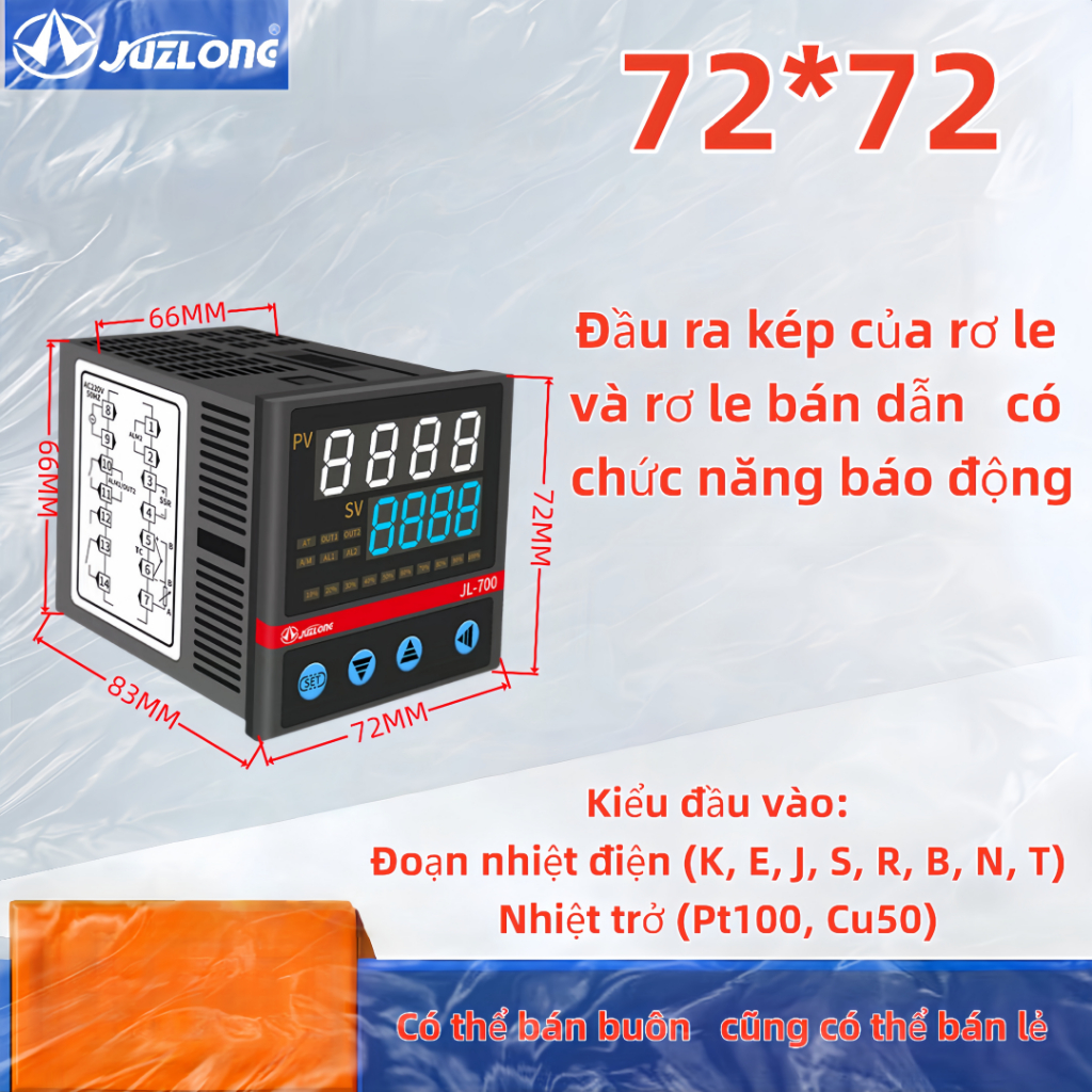Bộ điều khiển nhiệt độ JL-700 dầu ra rơ le và rơ le bán dẫn SSR kép một nhóm đầu ra rơ le cảnh báo