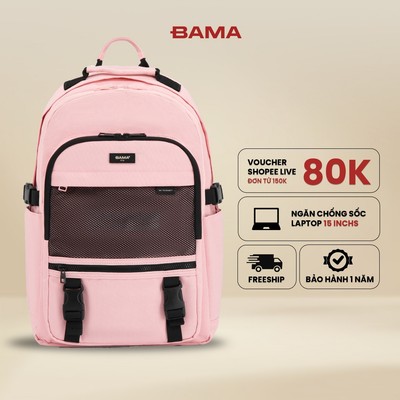 Balo nam nữ đi học đi làm BAMA Mesh Fabric Backpack MF106 chống nước nhiều ngăn đựng laptop 13 14 15 6 inch