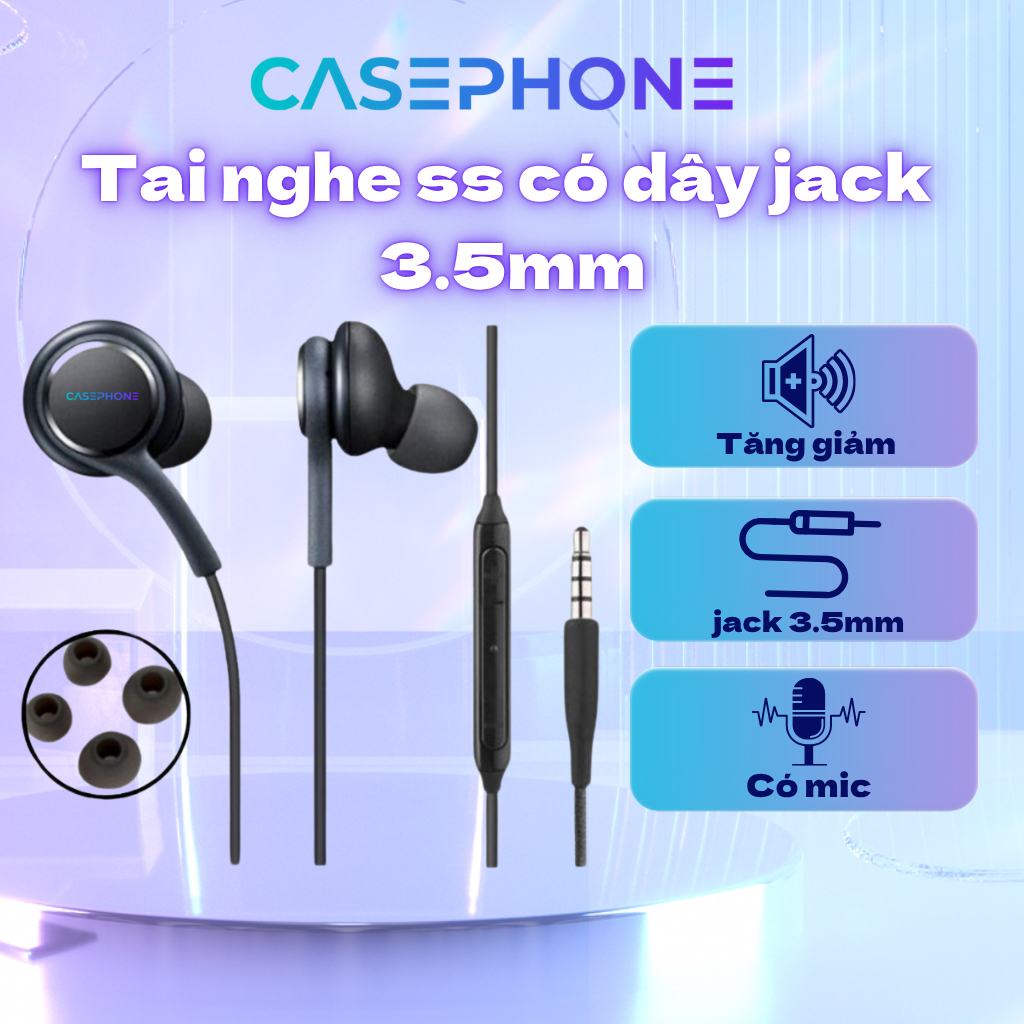 Tai nghe có dây Ss Chân Type C , jack 3.5mm Note 10 Note 20 S21 - Âm Thanh Siêu Hay 8D nghe gọi ổn định -Carephones