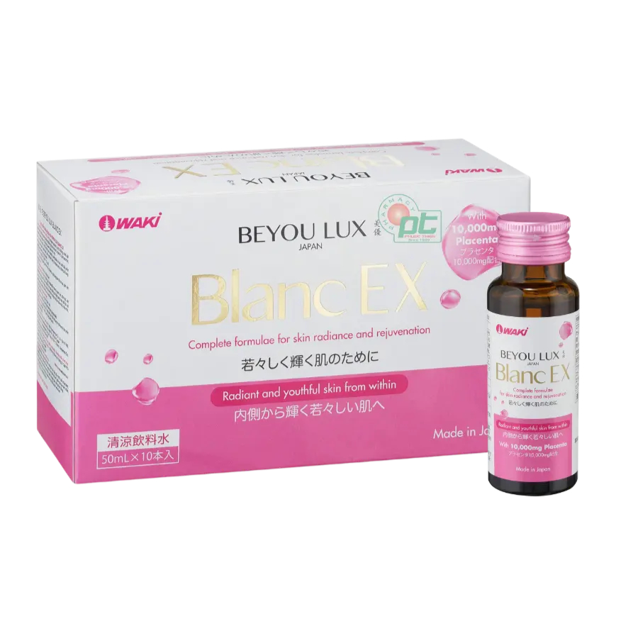 Beyou Lux Blanc EX - Nước uống bổ sung collagen cho da khoẻ đẹp (hộp 10 lọ x 50ml)