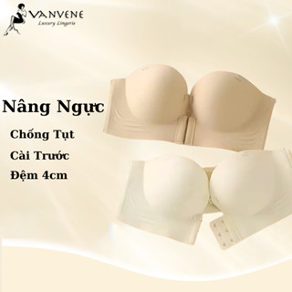 {Hàng loại 1} Áo lót nữ áo ngực nữ su đúc Vanvene AC667 không gọng không dây cài trước đệm dày 5cm bản to che mỡ lưng 