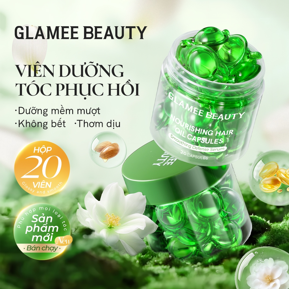 Glamee Beauty Dạng Viên Nang Dầu Dưỡng Tóc Hương Thơm Lâu Nhuộm Dưỡng Tóc Chiết Xuất Giảm Xơ
