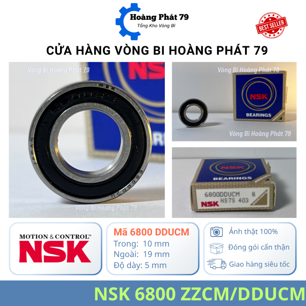 Vòng Bi NSK mã 6800,6801,6802,6300,6304,6301,6302,6305,6900,6901,6902,6903,6904 nắp ZZCM/DDUCM