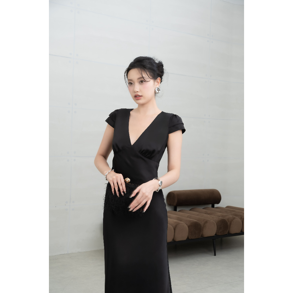 Đầm Lụa Dài Tay Hến Hai Tầng, Đầm Đi Tiệc La Boutique - DD004-2511LAT | BigBuy360 - bigbuy360.vn