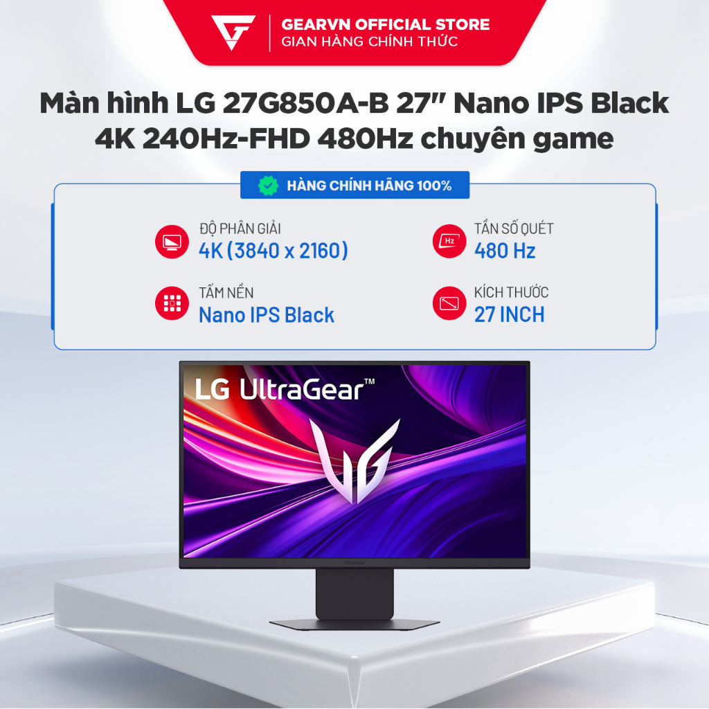 Màn hình LG 27G850A-B 27" Nano IPS Black 4K 240Hz-FHD 480Hz chuyên game