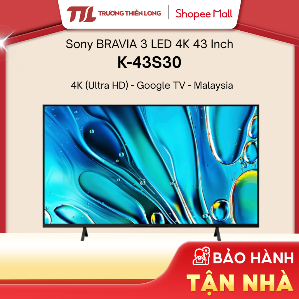K-43S30 - Google Tivi Sony 4K 43 Inch K-43S30 [FREESHIP HCM][Miễn Phí Lắp Để Bàn HCM]