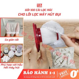 Set 100 túi lưới lọc bụi máy hút bụi cầm tay túi bọc lõi lọc máy hút bụi không dệt, lọc sạch HH379