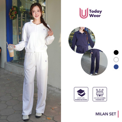 [DEAL HỜI MỞ BÁN] Set bộ nỉ thể thao Milan set Today U Wear chất liệu nỉ hai da cao cấp mềm mại, bền form bền màu