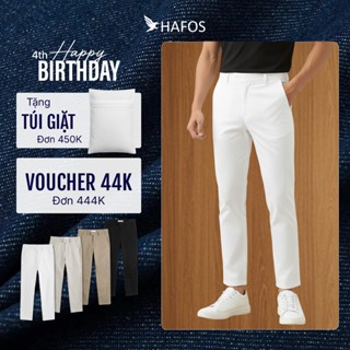    SALE 50%   Quần kaki nam HAFOS BASIC Regular co giãn quần dài kaki nam mềm mịn quần kaki trắng chuẩn form Menswear 
