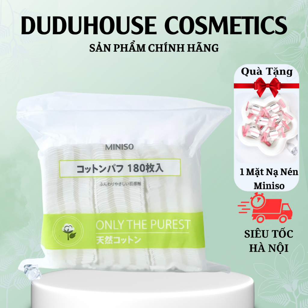 Bông Tẩy Trang Miniso Nhật Bản 180 Miếng Duduhouse