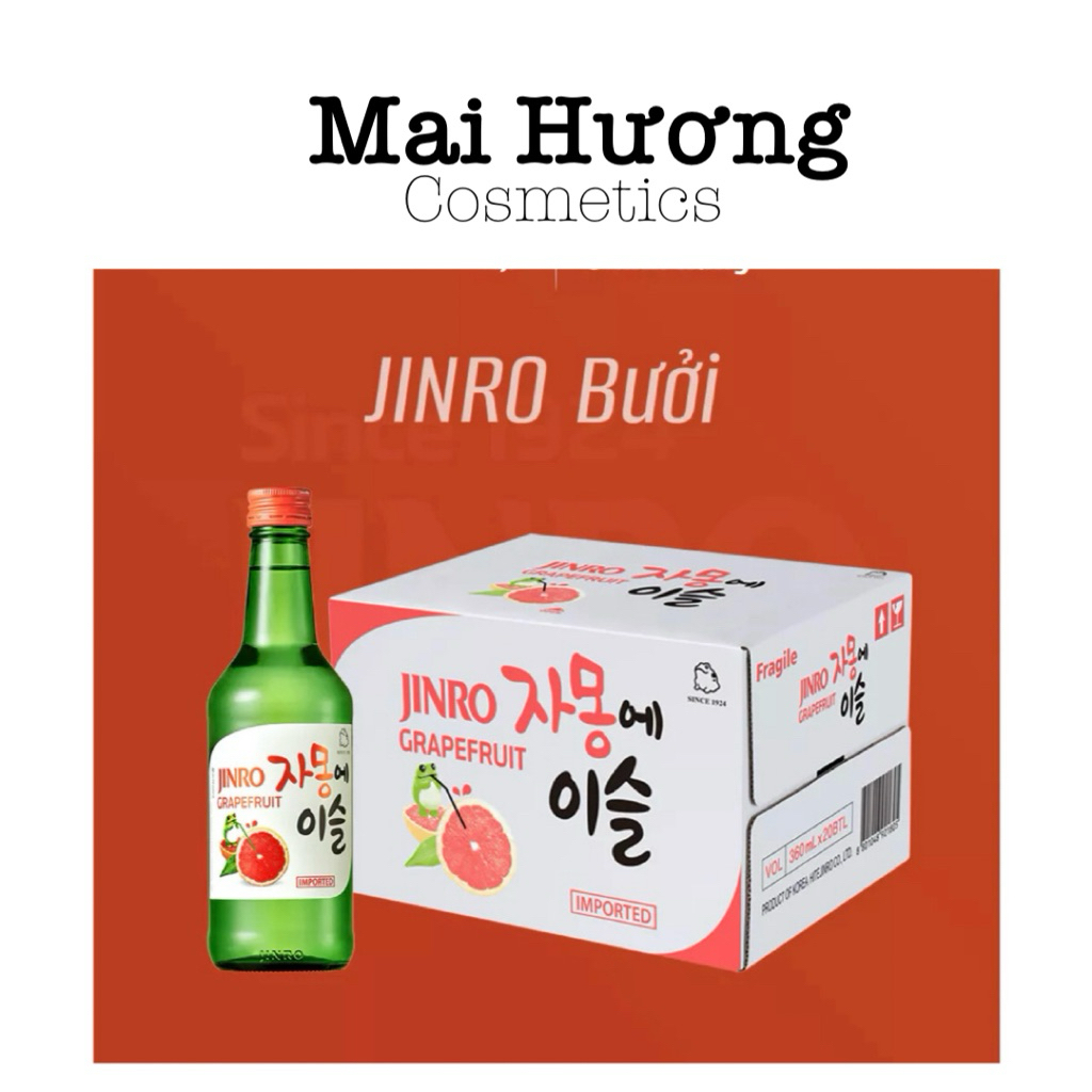 [CHÍNH HÃNG - HOẢ TỐC] Thùng 20 Chai Rượu Soju Jinro Grapefruit (Bưởi)