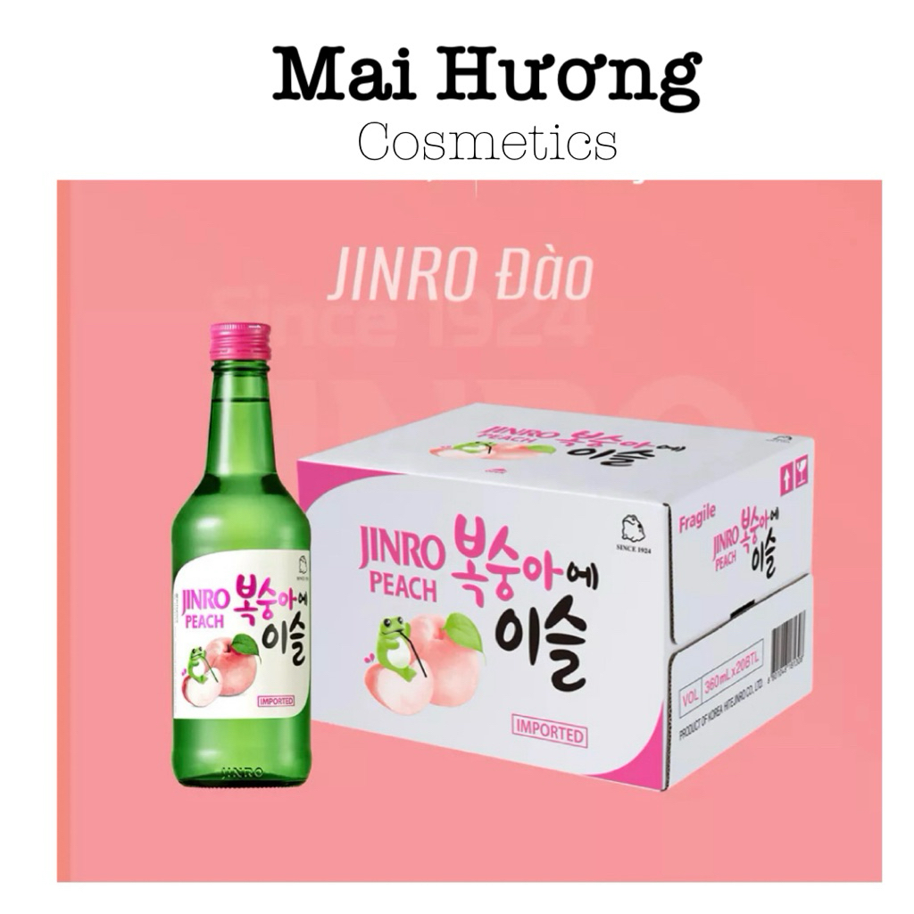 [CHÍNH HÃNG- HOẢ TỐC ]Thùng 20 Chai Soju Jinro Peach (Đào)