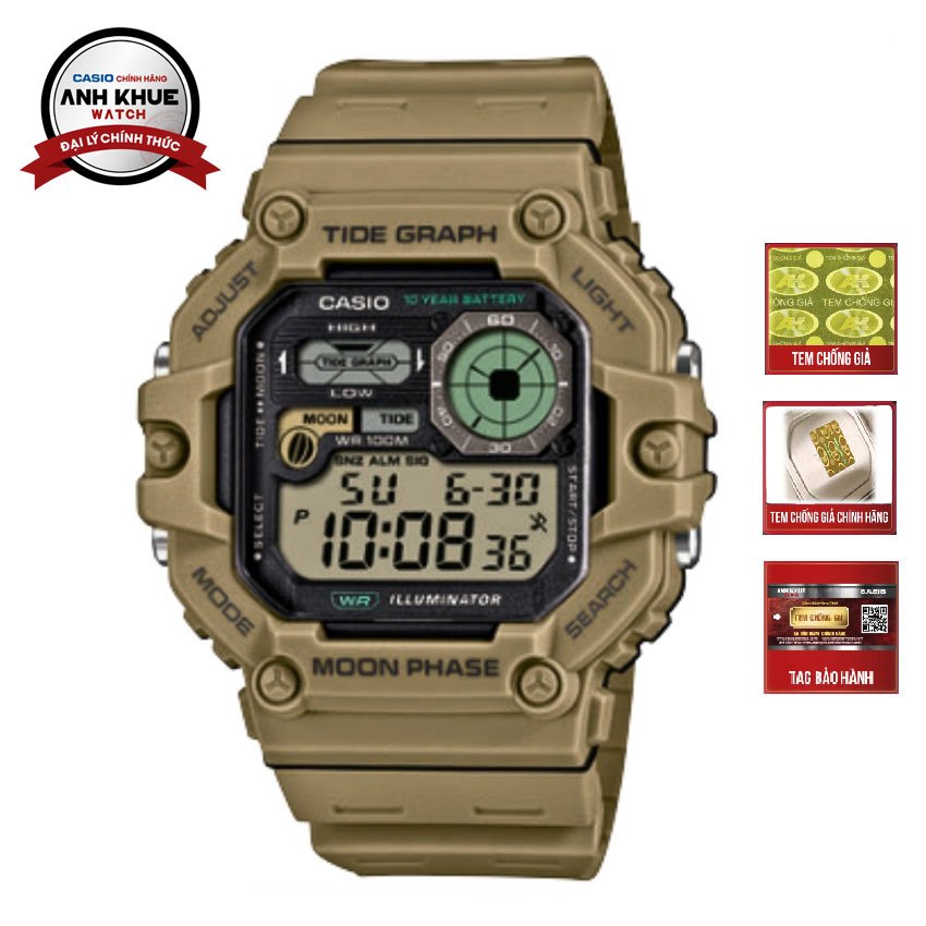 Đồng hồ điện tử nam Casio WS-1700H-5AVDF dây nhựa