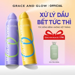  Combo 2 dầu gội khô phồng tóc Grace and Glow xịt khô phồng tóc hỗ trợ không có vết trắng lưu hương lâu thơm 