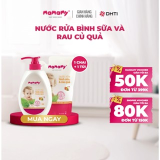  Nước rửa bình sữa Mamamy an toàn cho bé rửa được rau củ quả thành phần thiên nhiên an toàn chai túi 600ml 