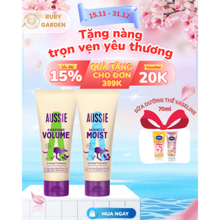 [NK Pháp] Dầu gội & Dầu xả dưỡng ẩm, phục hồi tóc khô xơ AUSSIE Miracle Moist | Aussome Volume 300ml - Ruby Garden