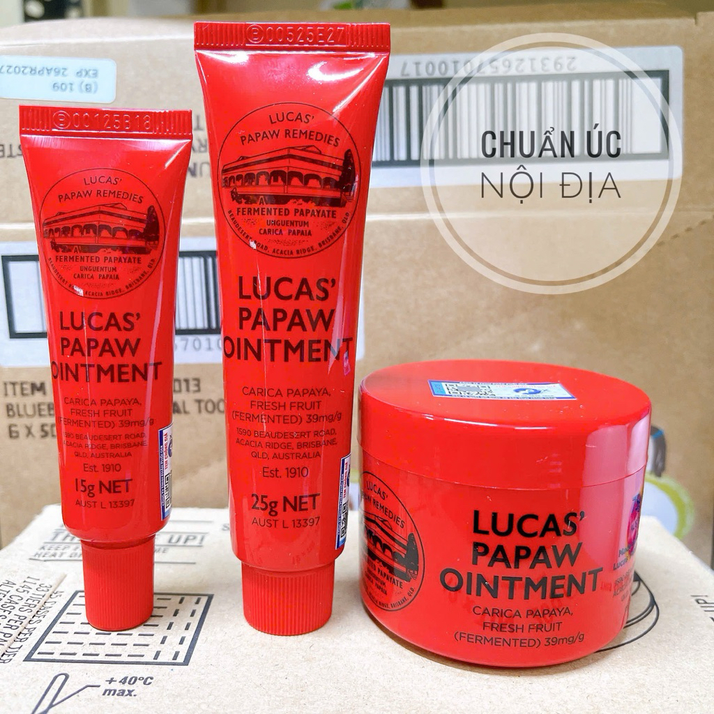 [NHẬP KHẨU TEM PHỤ][Phân Biệt Fake] Kem đu đủ đa năng Lucas Papaw Ointment 15g, 25g, 75g của Úc