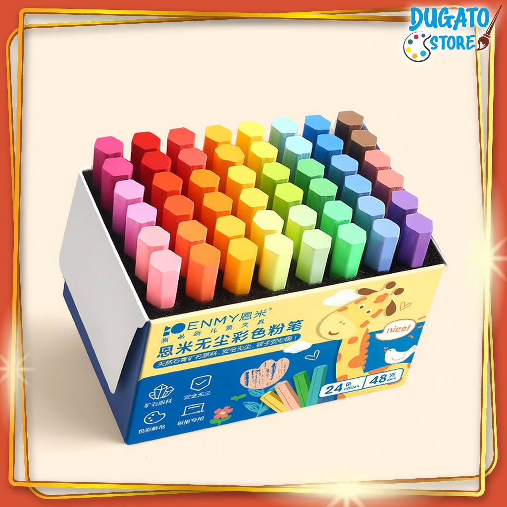 Phấn Màu ENMY Cao Cấp Sắc Tố Màu Cao,Không Bụi Hộp 48 Viên