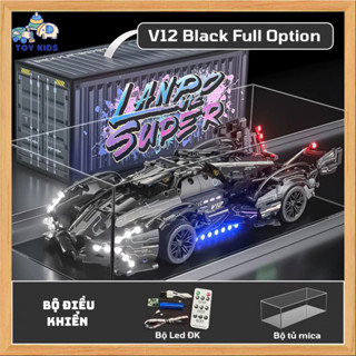  Size 35cm - 1:14 Lắp ráp Mô Hình Xe đua Oto V12 Blue siêu xe xếp hình oto Xe tăng ,Lắp ghép technic 