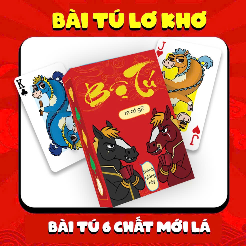 Bộ bài tú lơ khơ 6 chất họa tiết tranh vẽ độc đáo chơi cùng bạn bè, làm quà tặng