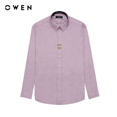 OWEN - Áo sơ mi dài tay Slim Fit AS240573D màu Đỏ chất liệu Modal-Polyester-Spandex