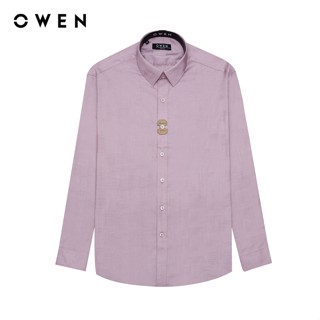  OWEN - Áo sơ mi dài tay Slim Fit AS240573D màu Đỏ chất liệu Modal-Polyester-Spandex 
