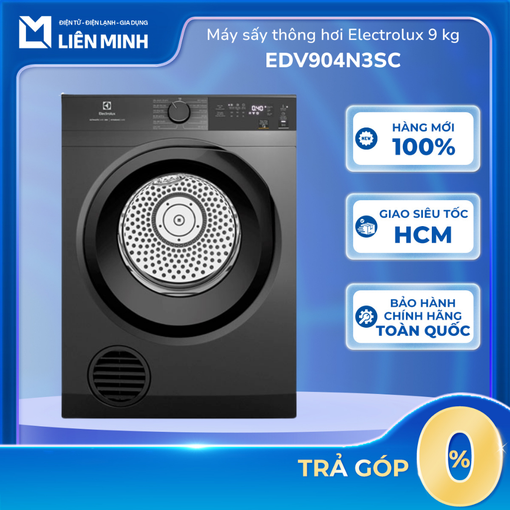 [Shopee - Lắp đặt 0Đ HN HCM]  EDV904N3SC / EDV904H3WC / EDV804H3WC - Máy sấy thông hơi Electrolux 9 